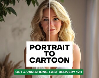 Cartoonportret, cartoon van je selfie, cartoon van jezelf, cartoonportret van foto, digitale kunst, cartoon gemaakt van je profiel
