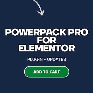 Peut inclure: Un écran bleu avec du texte blanc qui dit "Powerpack Pro for Elementor" et "Plugin + Updates". Un bouton vert indique "Ajouter au panier". Le numéro "01" est dans le coin inférieur droit.
