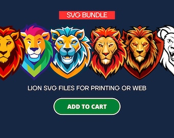 Lion SVG bundel, Lion SVG, Lion Head SVG, Lion silhouetten, Lion vector, Lion clipart, Lion King SVG