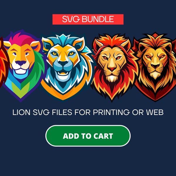 Lion SVG Bundle, Lion svg, Lion head svg, Lion Silhouettes, Lion vector, Lion Clipart, Lion King svg