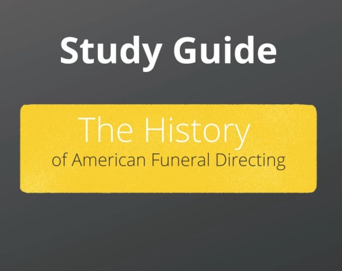Study Guide | the History of American Funeral Directing - Etsy