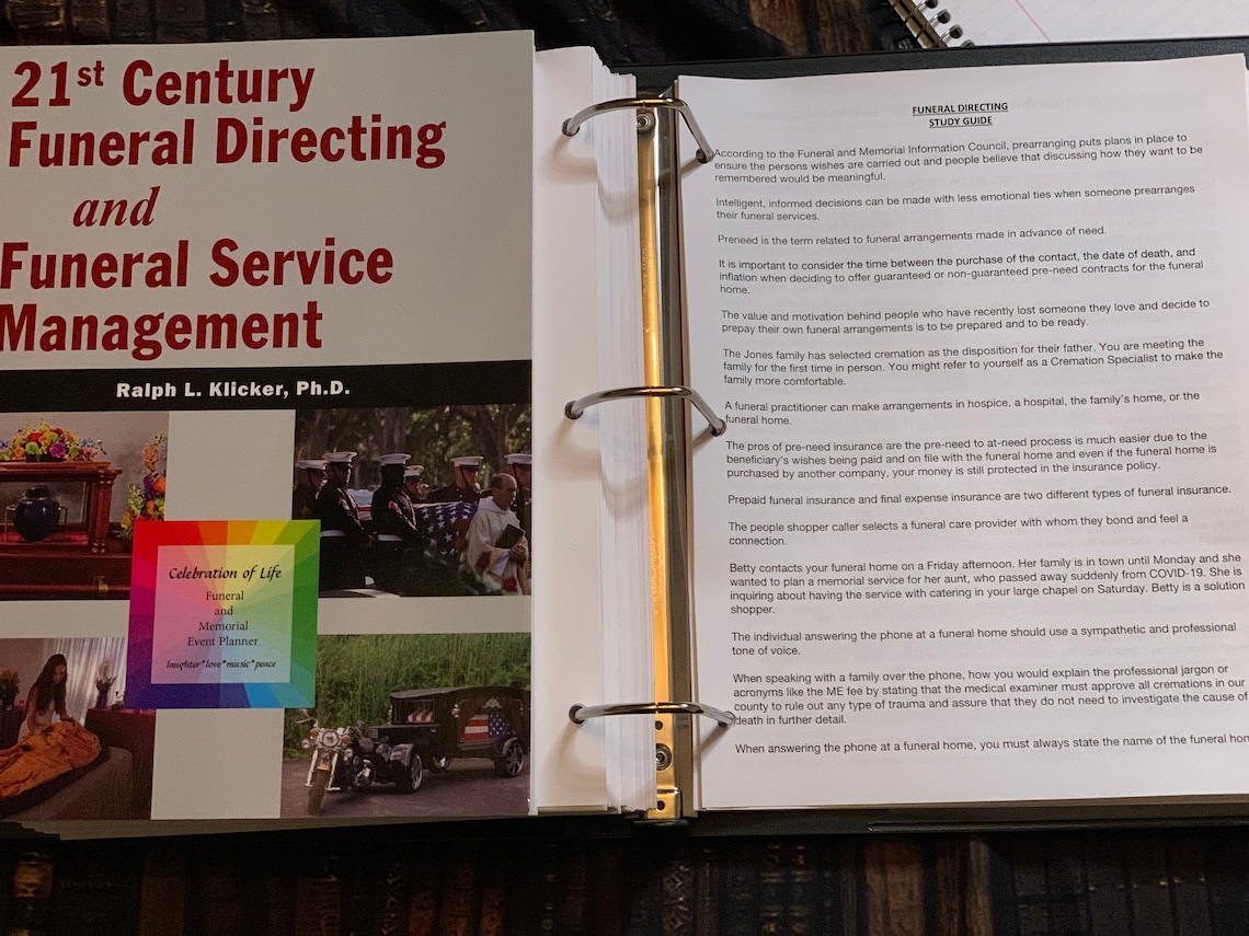 Study Guide 21st Century Funeral Directing and Funeral Etsy