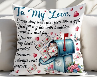 Valentine Love Letter Pillow Sublimation Design, Instant Download, Love Pillow Template, Letter To My Love Pillow PNG, DIY Digital Download