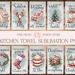 Christmas Kitchen Towel Sublimation Designs, Christmas Quote Tea Towel PNG Template, Winter Holiday Home Decor Print, DIY Digital Download