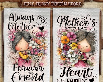Best Mom Kitchen Towel Sublimation Design, Mother's Day Kitchen Quote Tea Towel PNG Template, Mom's Kitchen, Gift For Mom Digital Download