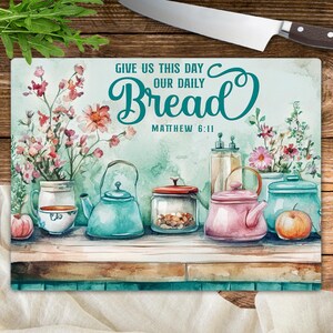Faith Based Kitchen Cutting Board Sublimation Design, Bible Verse Chopping Board PNG File, Christian Kitchen Decor Digital Download Template
