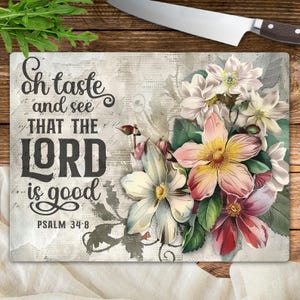 Faith Based Kitchen Cutting Board Sublimation Design, Bible Verse Chopping Board PNG File, Christian Kitchen Decor Digital Download Template