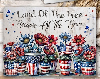 Floral Cutting Board Sublimation Design, Patriotic Floral Chopping Board PNG, Rustic Floral Style Kitchen Decor Digital Download Template