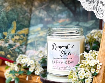 Remember the Shire | Strawberries with Cream | Literary Inspired Candle | Natural Soy Wax | 7 oz