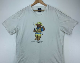 polo bear fishing t shirt