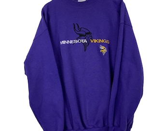 Vintage Minnesota Vikings Sweatshirt Extra Large Lila Logo Athletic NFL 90s