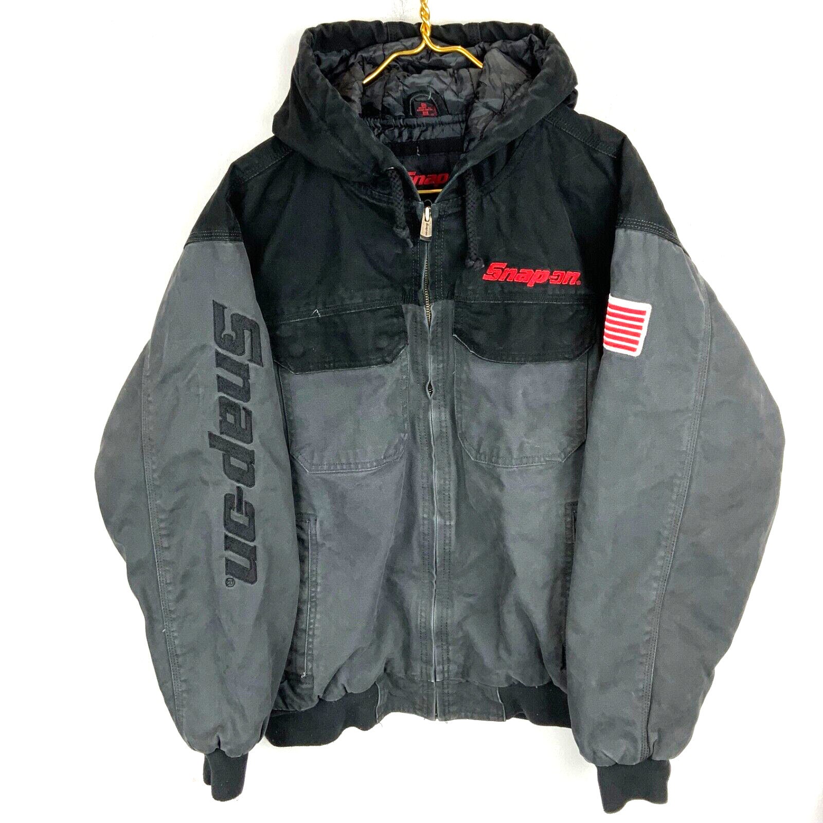 Snap on Canvas Full Zip Hooded Jacket Size XL Gray Black