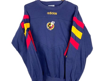 Vintage Adidas Real Federacion Espanola Fußball-Sweatshirt Rundhalsausschnitt Extra groß