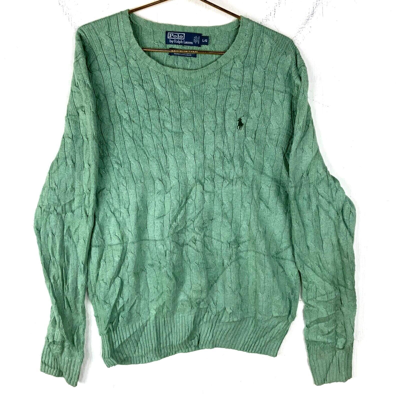 Vintage Polo by Ralph Lauren Silk Knit Sweater Size Large Green - Etsy