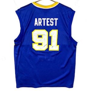 Vintage Indiana Pacers Jersey Large Reebok Ron Artest Blue Nba Hwc