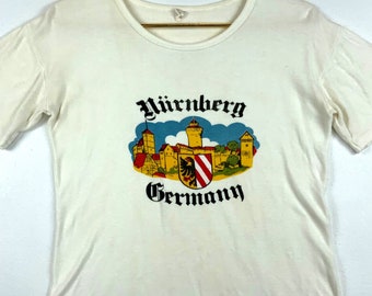 Vintage Nurnberg Germany T-Shirt Size Small White 70s