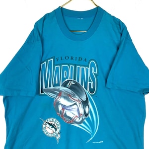 Vintage Florida Marlins T-shirt Size 3XL Blue Single Stitch 1995 Mlb 90s