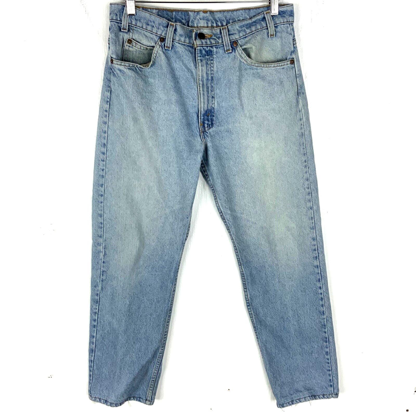 Vintage Levi's 505 Orange Tab Denim Jeans 33x30 Blau Light Wash Tapered