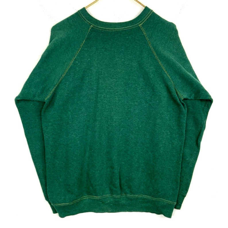 Vintage Sweatshirt Crewneck Small Green Pullover 70s 80s image 2