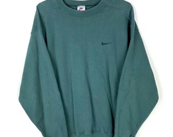 Vintage Nike Sweatshirt Crewneck Medium Green 90s Tonal