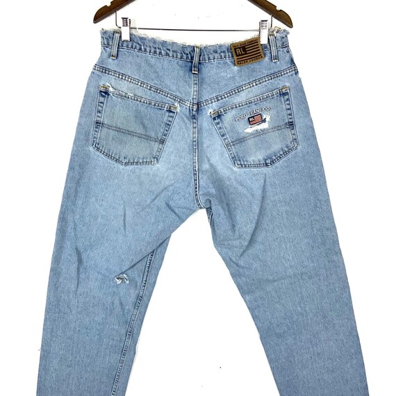 Vaqueros Ralph Lauren Polo Y2K, talla 34 x 34, desgastados, azul