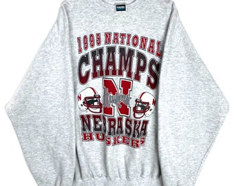 Vintage Nebraska Cornhuskers National Champs Sweatshirt Größe 2XL Ncaa 1995 90er Jahre