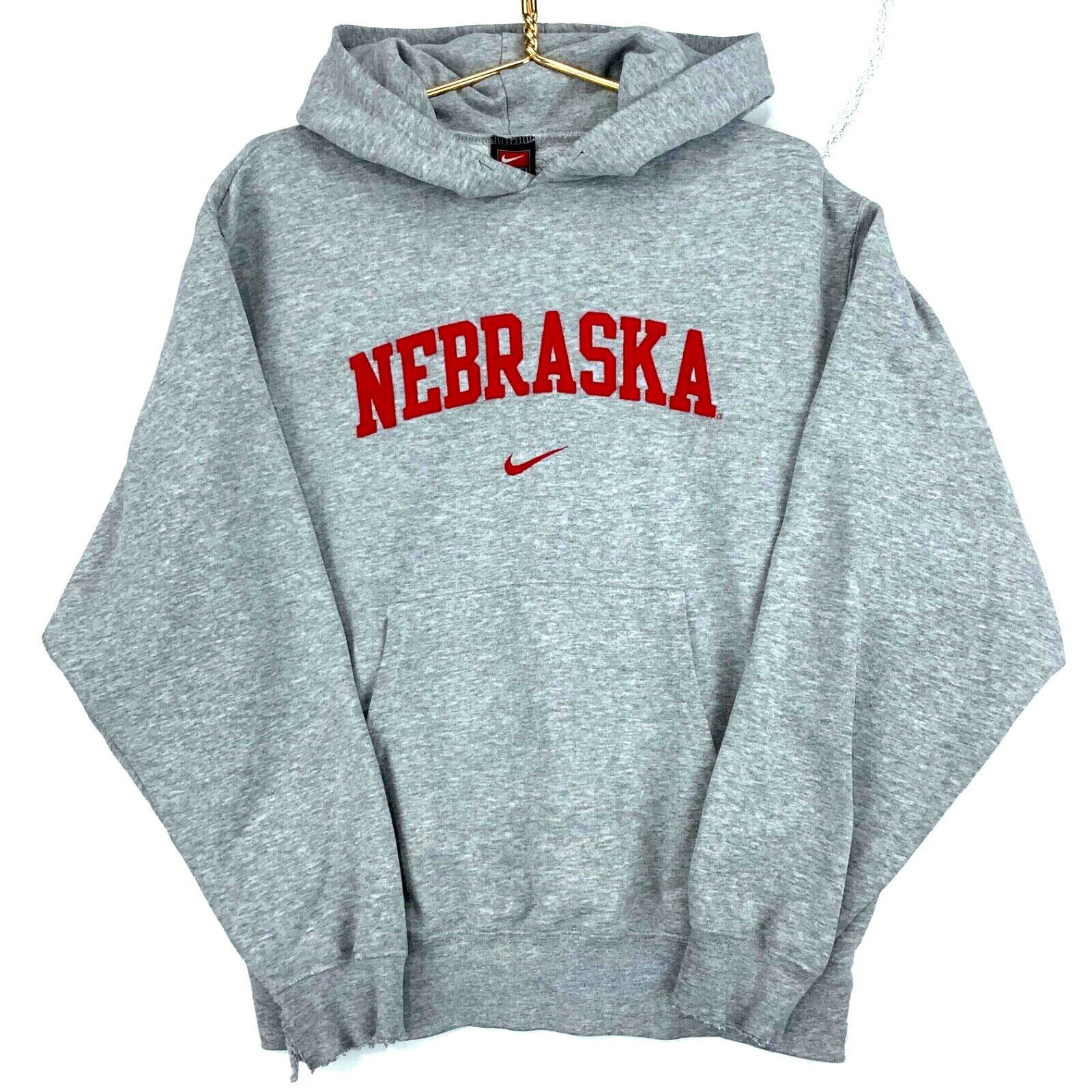 Normalización Al frente Interior Vintage Nebraska Nike Swoosh Hoodie Sweatshirt Medium Gray - Etsy