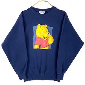 vintage Winnie l'ourson Disney Sweatshirt ras du cou dessin animé moyen fabriqué aux États-Unis
