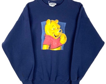 vintage Winnie l'ourson Disney Sweatshirt ras du cou dessin animé moyen fabriqué aux États-Unis