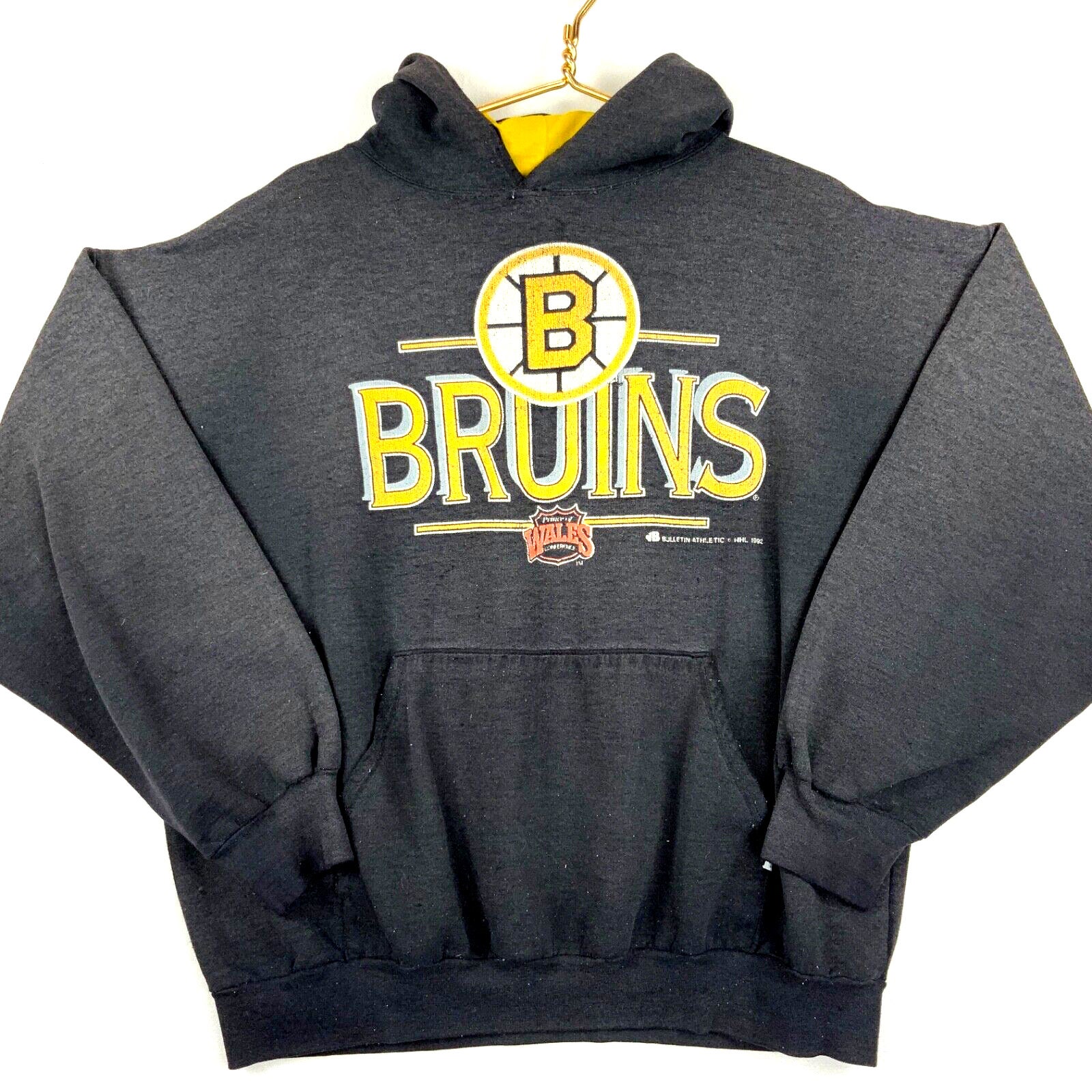 NHL Boston Bruins Vintage Snow Wash Grey Pullover Hoodie