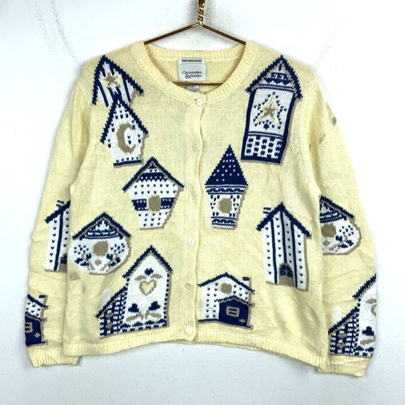 Vintage House Hand Embroidered Women's Knit Cardi… - image 1