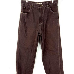 Vintage Y2K Baggy Denim Jean Size 34x29 Brown Straight Pj Mark