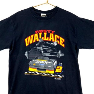 Vintage Rusty Wallace Miller Beer Nascar 1994 T-shirt Size XL Black 90s