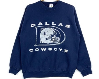 Vintage Dallas Cowboys Sweatshirt Crewneck Large Made In Usa Football Helmet Nfl