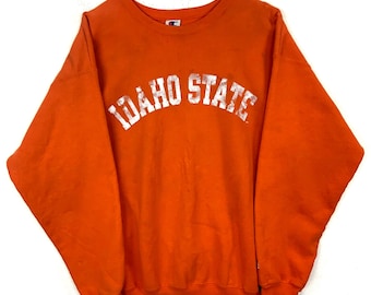 Vintage Idaho State Sweatshirt Crewneck Large Champion Orange Ncaa
