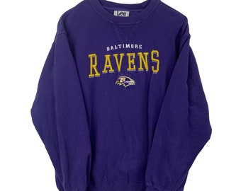 Vintage Baltimore Ravens Sweatshirt Medium Purple Nfl Football 90s