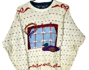 Vintage Grandma Knit Sweater Vest Women’s Petite Small School Teacher America
