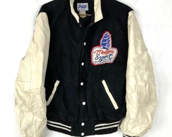 Vintage Wrangler Bud Light Cup Pbr Wool Leather Jacket Large