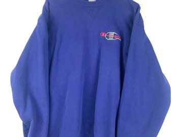 Vintage Champion Sweatshirt Crewneck Size 2XL Blue