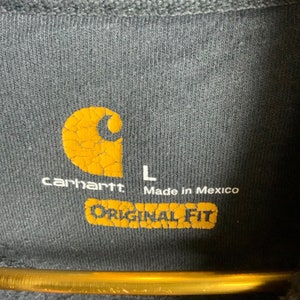 Vintage Carhartt Sweatshirt Hoodie Size Large Black Workwear image 3
