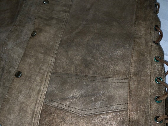 Vintage Hudson Leather Snap Button Vest Jacket Si… - image 4