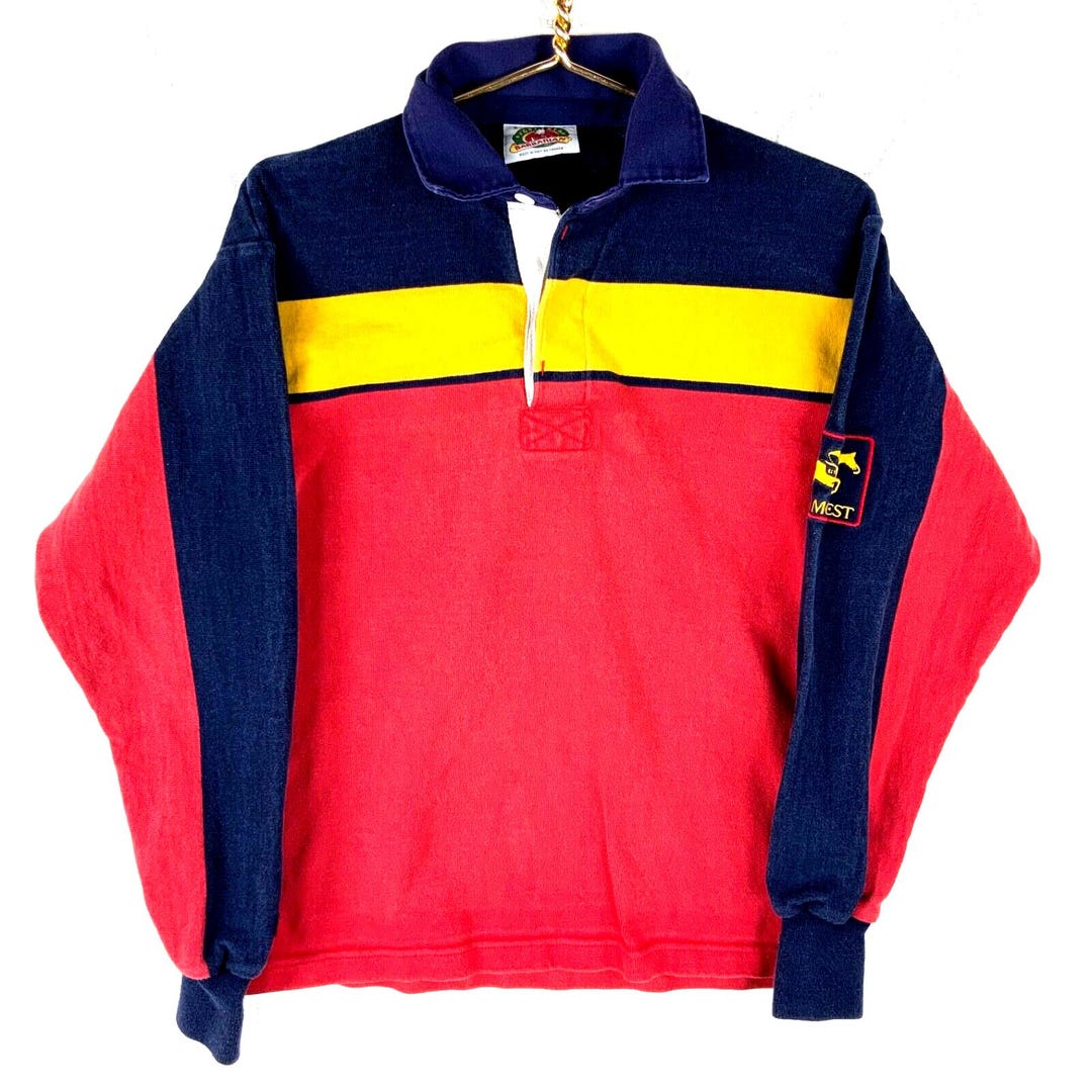 90'S ~ BARBARIAN Long Sleeve Rugby Shirt Made in Canada Men's S Vintage /eaa440038