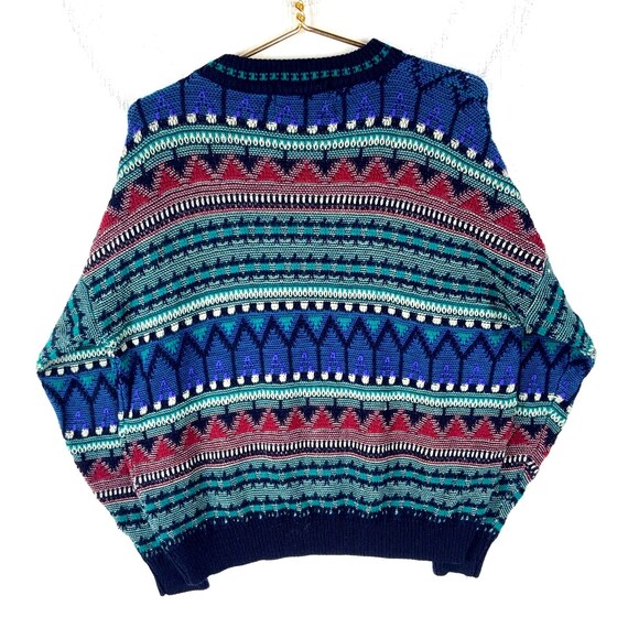 Vintage 1990s Knit Grandpa Sweater Large Multicolor Crewneck