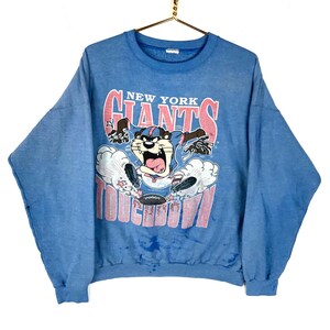 90s USA製 ルーニーテューンズ GIANTSスウェット 90s USA製 Looney Tunes スウェット 白 Giants NFL New York