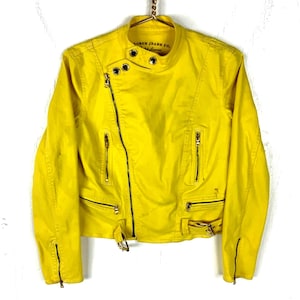 Vintage Lauren Jeans Co. Women&#39;s Denim Jean Jacket Small Yellow Full Zip 90s