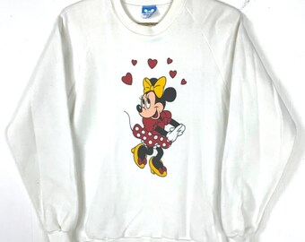 Vintage Minnie Mouse Disney Sweatshirt Crewneck Größe XL Cartoon Made in Usa 80er Jahre