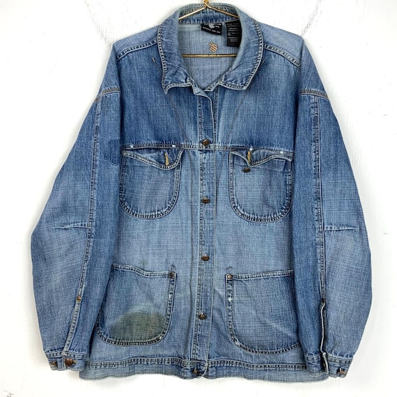 Vintage Roca Wear Denim Chore Jean Jacket Size 2XL Blue Wash Y2K Etsy Ireland