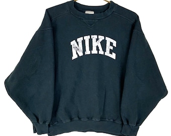Vintage Nike Sweatshirt Crewneck Size Small Black Big Spell Out 90s