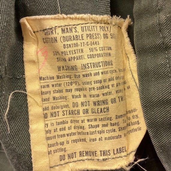 Vintage Us Army Utility Og 507 Button Up Shirt Sm… - image 4
