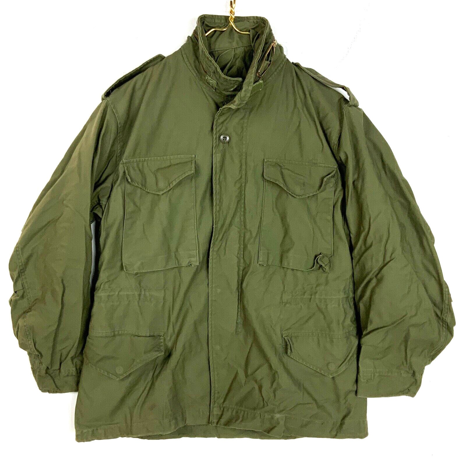 Vintage Military Field Jacket Lined Medium 1975 Full Zip